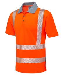 LEO WORKWEAR WOOLACOMBE ISO 20471 Cl 2 Coolviz Plus Polo Shirt